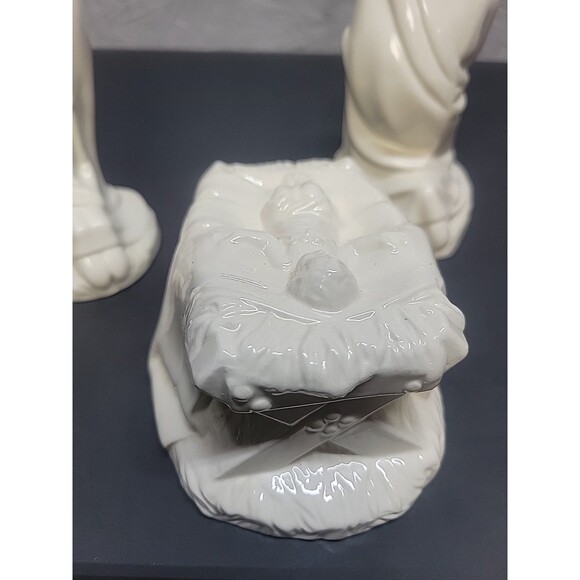 VTG 70s Holland Mold Ceramic Glazed Nativity Mary Joseph Baby Jesus Religious - Picture 7 of 16